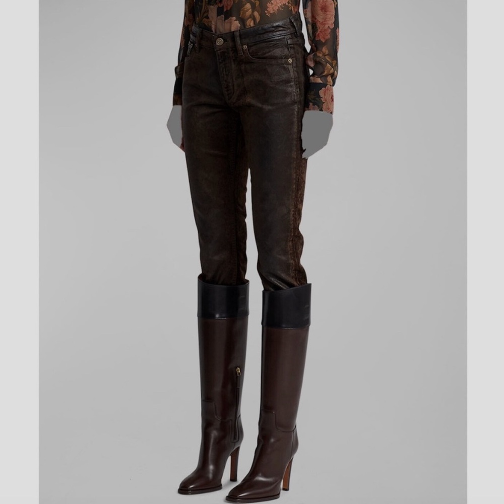 RL Purple Label Textured Brown Jeans